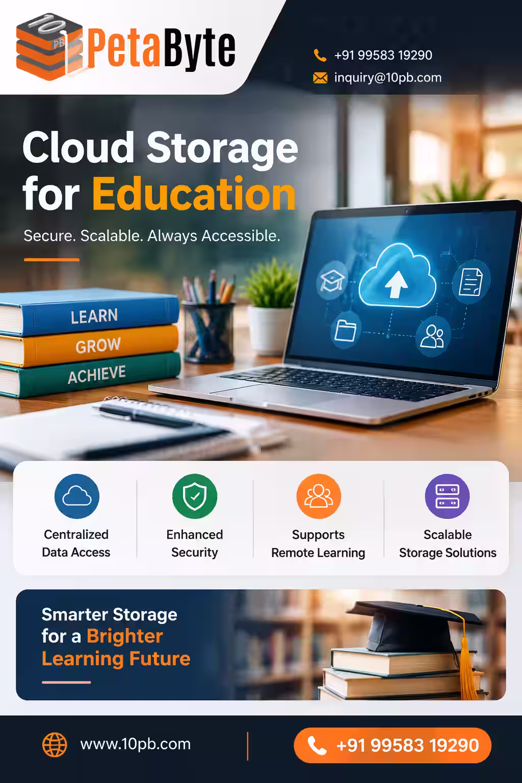 Cloud storage for education helping schools and universities manage academic files and digital learning resources.