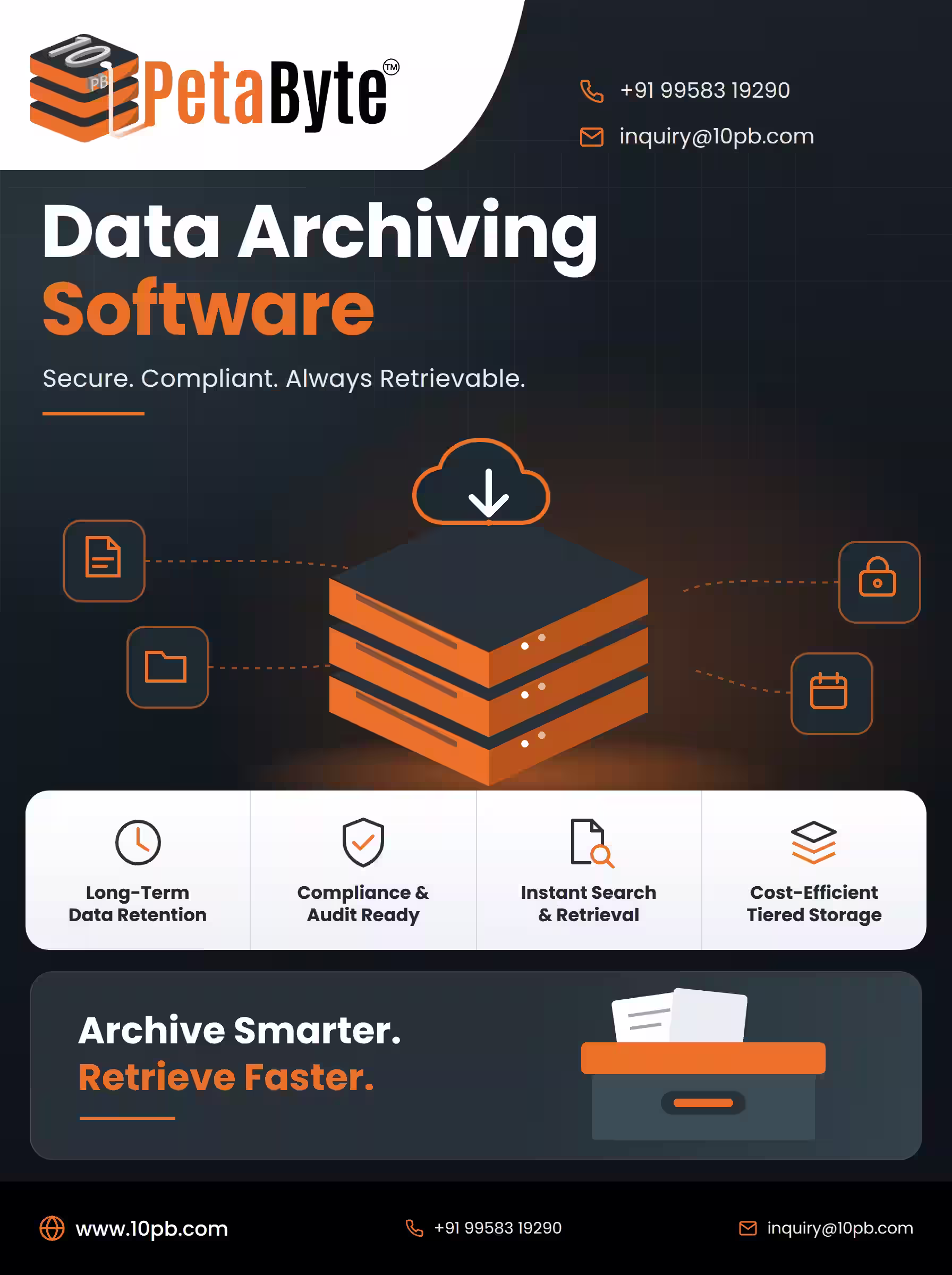 Data archiving software helping businesses organize and preserve historical records.